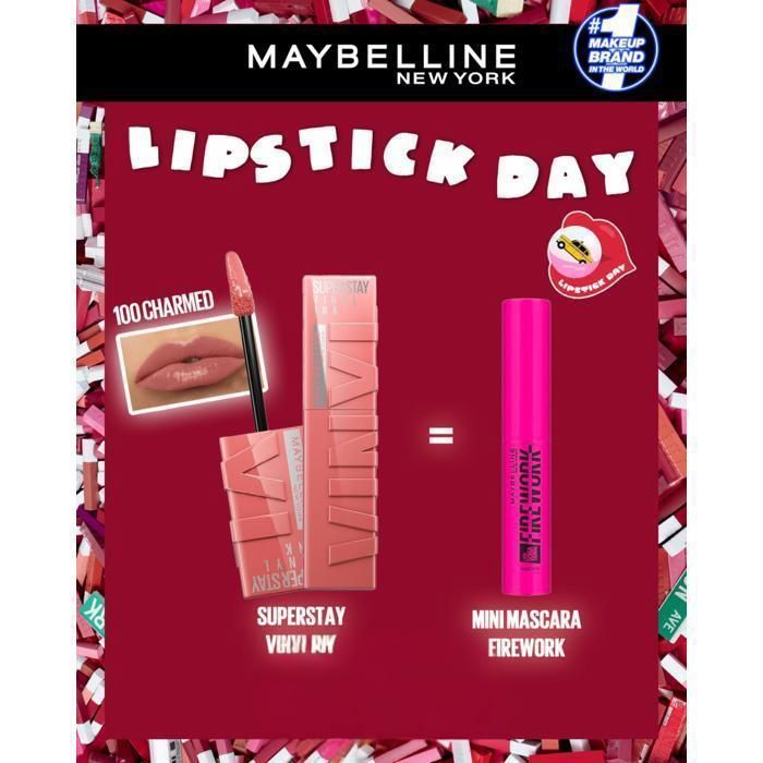 MAYBELLINE NEW YORK Pack  VINYL INK 100 CHARMED NU INT = MINI MASCARA FIREWORK