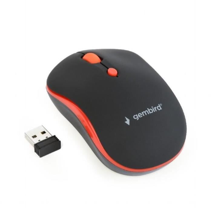 Trådlös mus - GEMBIRD - MUSW-4B-03-R - Svart/Röd - Komfort - Precision
