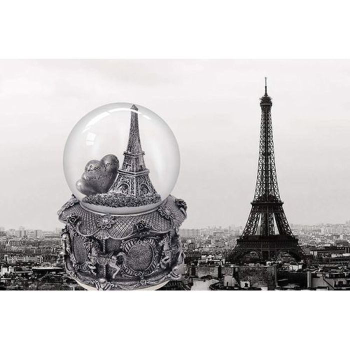 Boule à Neige - Paris - Tour Eiffel - LED Multicolores - Musique - 10,16 cm