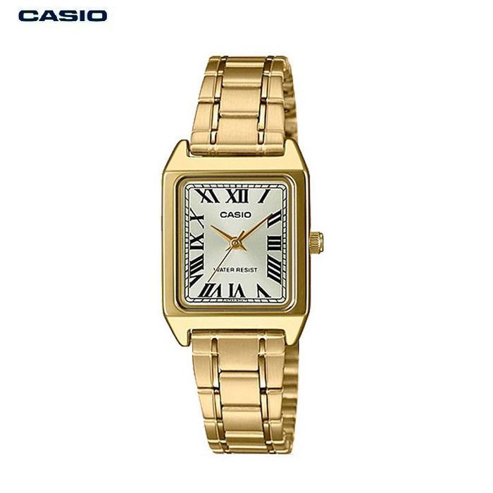 Casio Montre Femmes LTP-V007G-9BUDF Bracelet en Métal Plaqué Or Cadran Romain