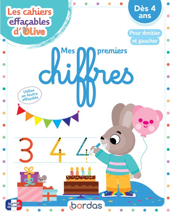 Bordas - Les cahiers effaçables d'Olive - Mes premiers chiffres - 280x225