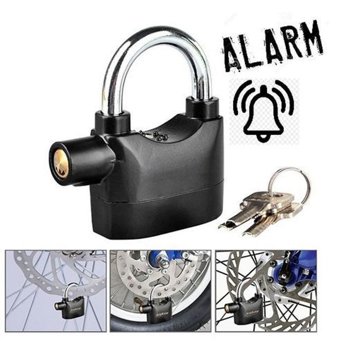 Cadenas d'alarme Serrure alarm lock Anti-vol Alarme de Verrouillage cadenas moto