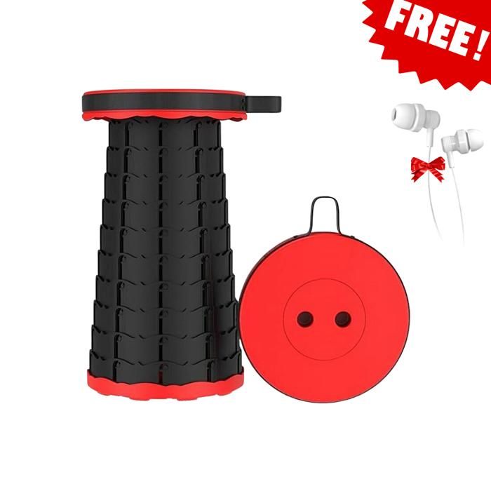 Tabourets télescopiques portables, tabourets de camping - Rouge Avec écouteurs Gratuit