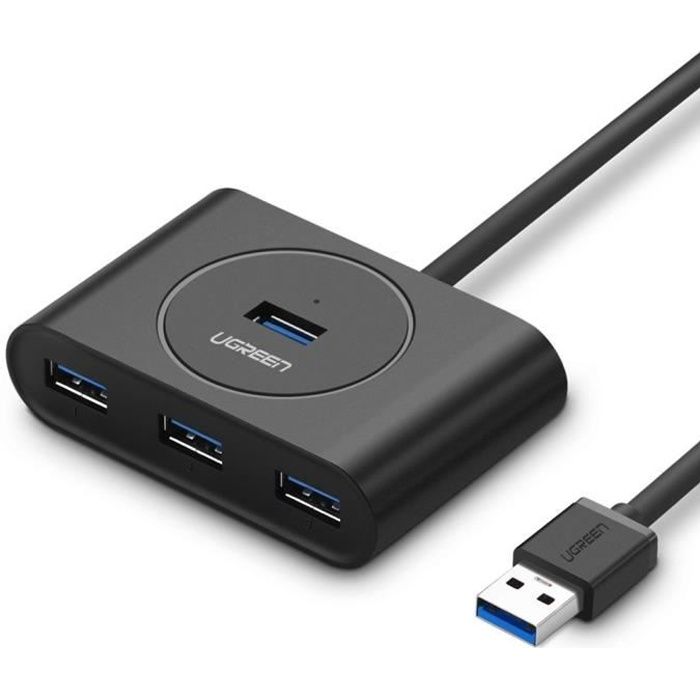 Hub USB 3.0 - UGREEN - 4 Ports - Vitesse 5Gbps - Compatible Windows et Mac - Plug-and-Play