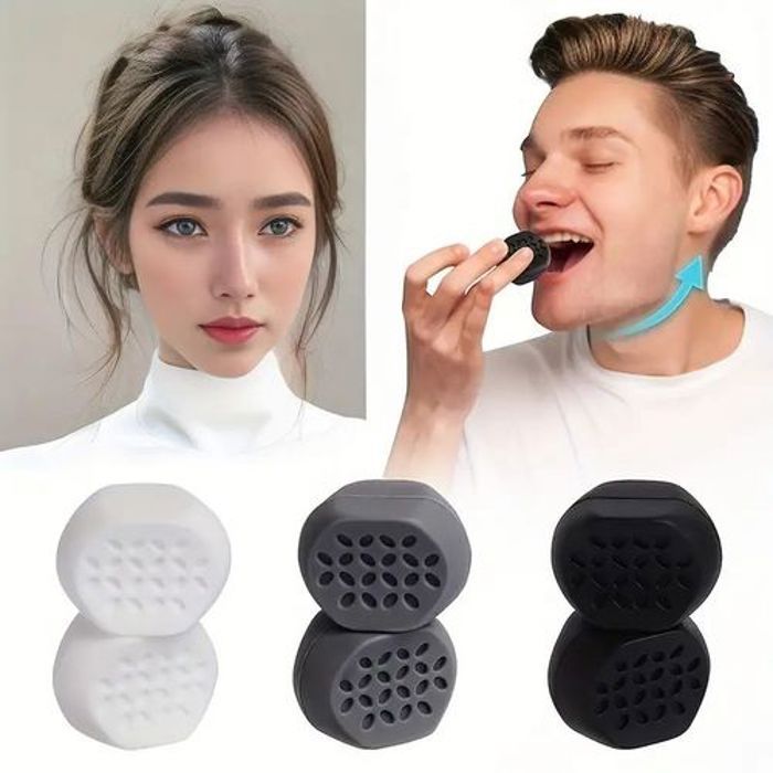 6Pcs Silicone Jaw Line Exerciser Ball 40/50/60LBS Facial Muscle Trainer JawLine Chew Ball Training