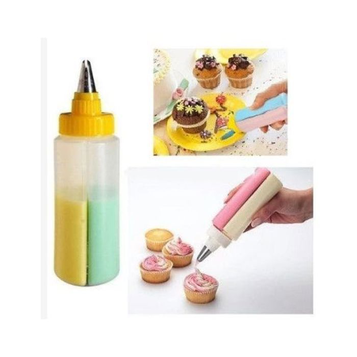 Bouteille de décoration - Gâteau - Double - Acier inoxydable - Réutilisable - Deux couleurs
