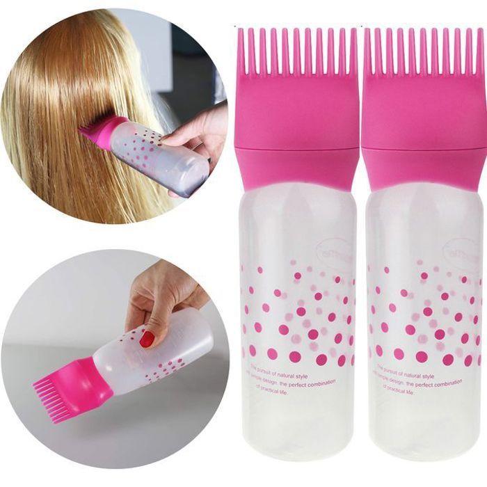 Flacon de Coloration Cheveux - 2 Pièces, Peigne Applicateur, Racines