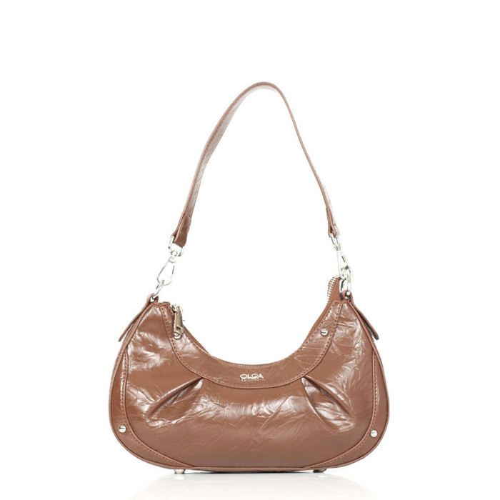 Sac à main - OLGA - Sublime - Cuir lisse - Marron - Design minimaliste