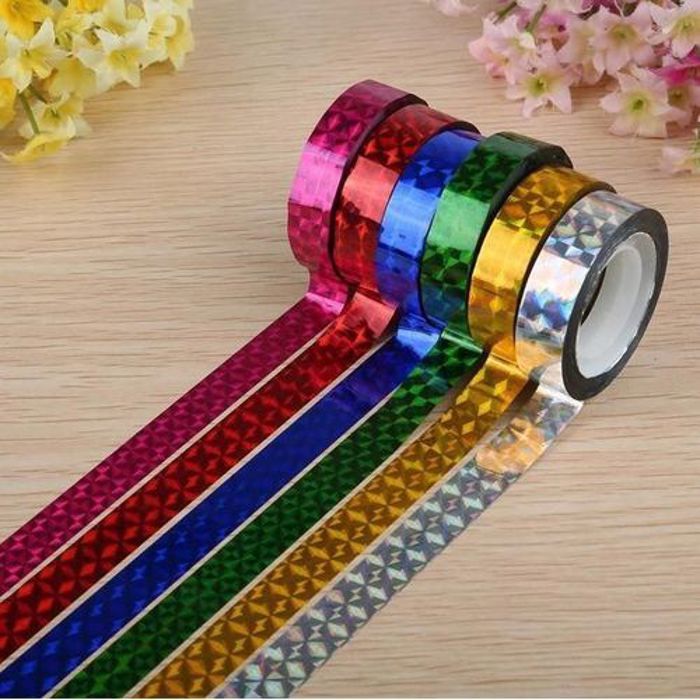 10pc Brillant  Papier Décoratif Autocollant Adhésif couleur primaire brillante.