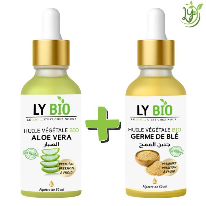 LYBIO PACK HUILE ALOE VERA 50ml - PIPETTE + HUILE GERME DE BLE 50ML - PIPETTE