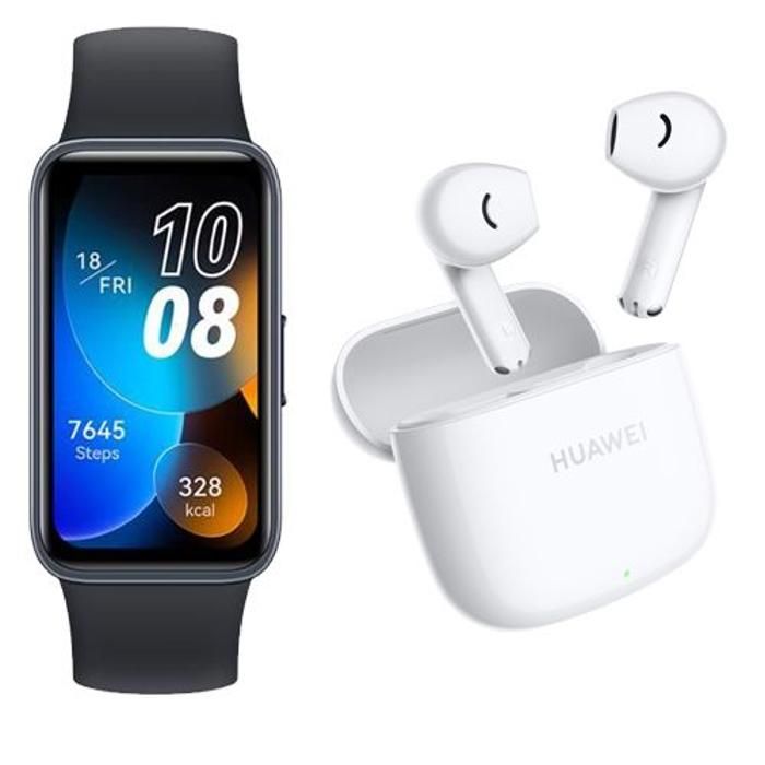 Huawei Band 8 Bracelet en silicone - BLACK plus Huawei FreeBuds SE 2