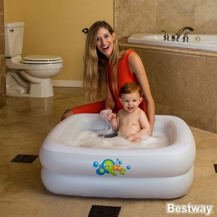 Bestway Baignoire gonflable carrée pour bébé 86 x 86 x 25cm