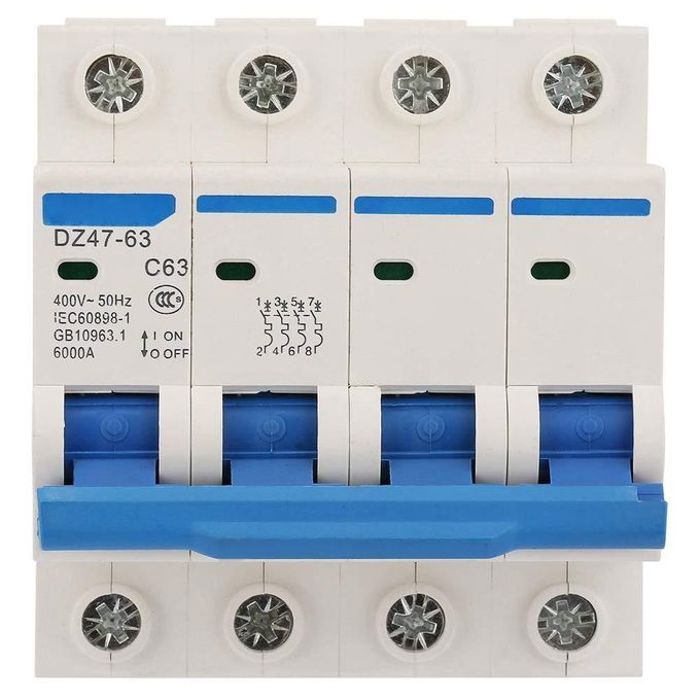 Tosun Disjoncteur 4P 32A 6KA Disjoncteur Miniature à Courant Surcharge Court-Circuit Protection