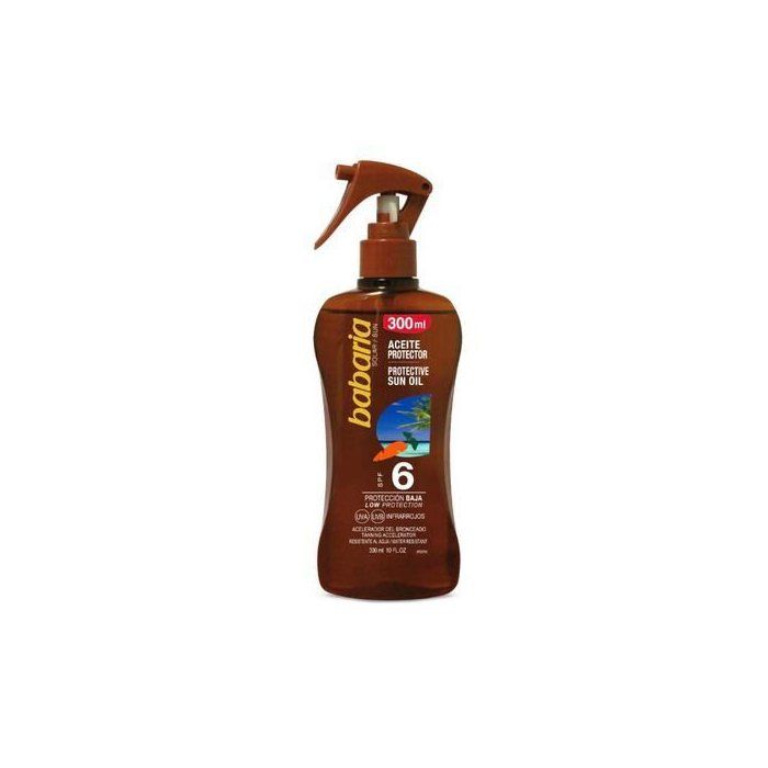 BABARIA Spray Huile Solaire Protectrice Carottine SPF 6, 300 ml