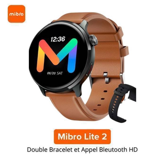 Mibro Watch Lite 2 - Montre connectée avec Double Bracelet et Appel Bluetooth HD