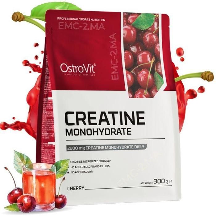 Creatine Monohydrate Micronized 300 g Cherry - Force & Masse Musculaire