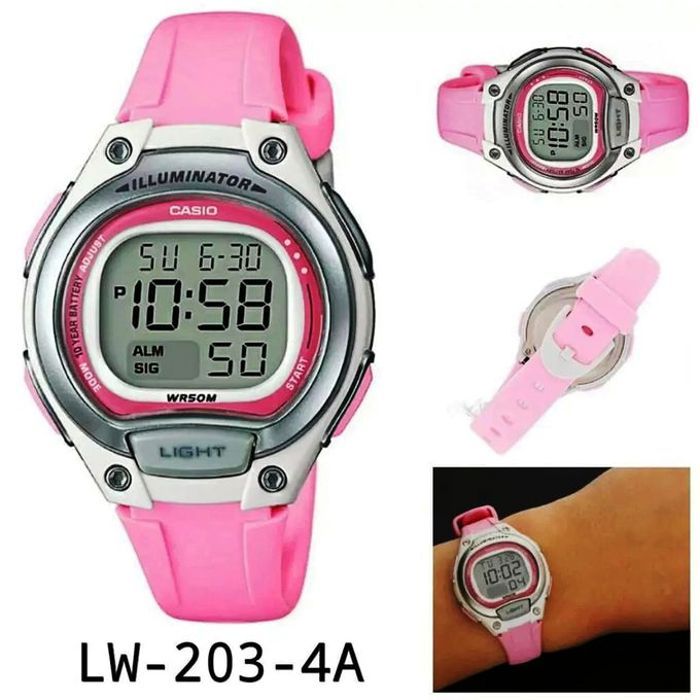 Casio montre pour fille enfants bracelet en plastique rose étanche 50m-Lw-203-4avdf