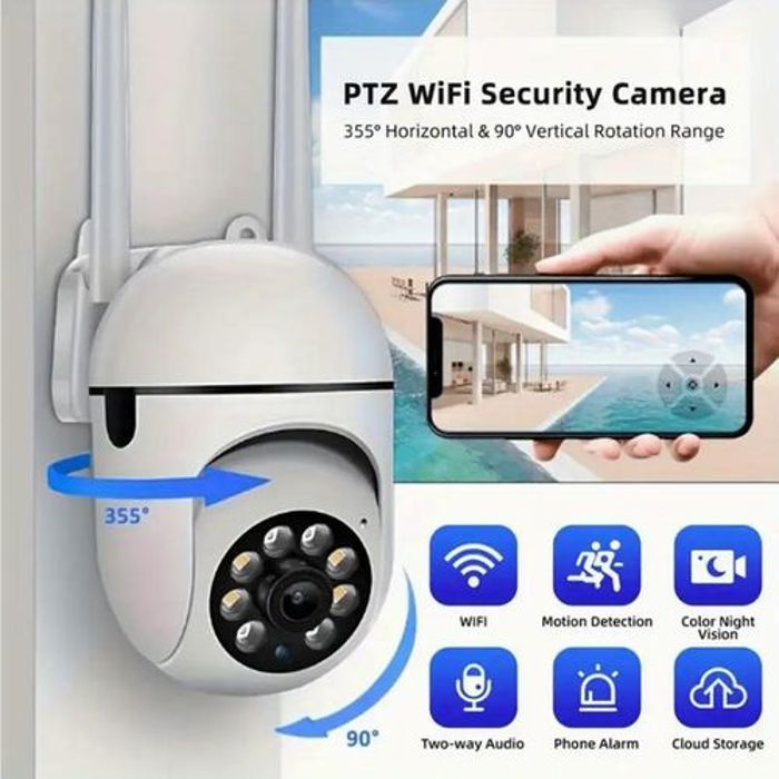 Camera IP Wifi HD 5g sécurité sans fil, avec suivi humain couleur blanc-301
