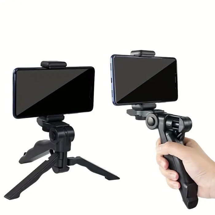 1pc 360° Rotating Smartphone Tripod with Adjustable Grip, Durable Thick Plastic Design for Stable Shooting & Live Streaming