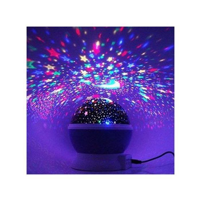Projecteur de veilleuse, lampe d'intérieur LED, lampe étoile et lune, projecteur anniversaire et veilleuse pour enfants, USB,