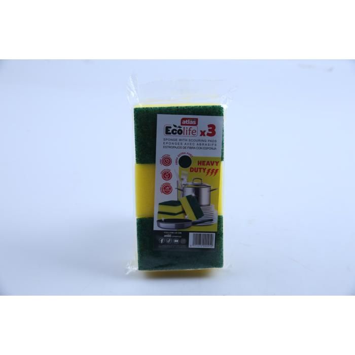 Eponges abrasives Ecolife pack de 3 Atlas