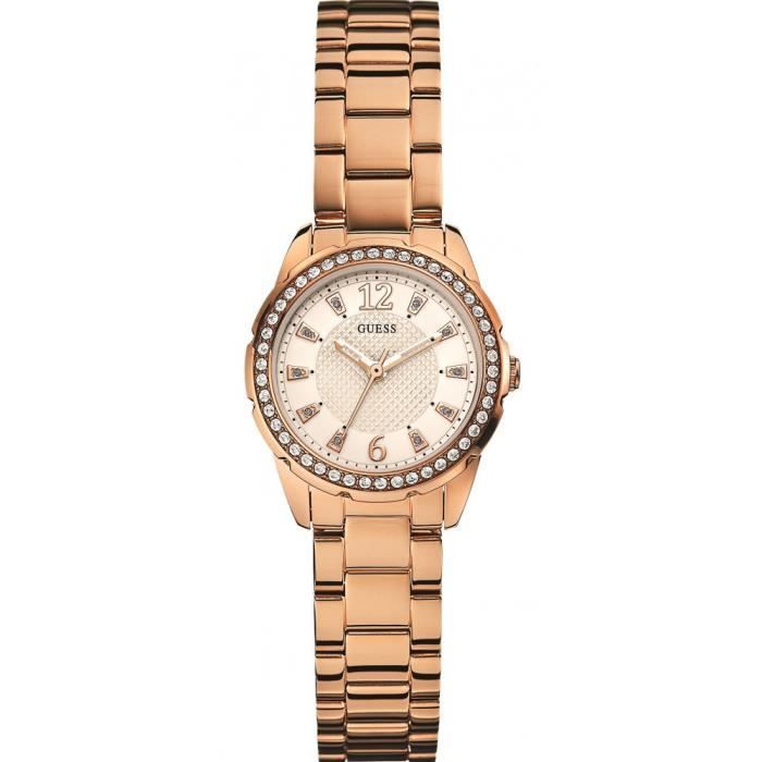 Montre femme - GUESS - LADIES F14 W0445L3 - Quartz - Analogique - Acier inoxydable plaqué Or