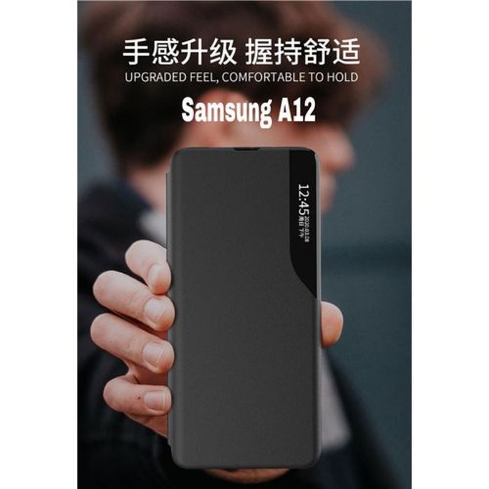 Flip Cover Pour Samsung A12 Noir
