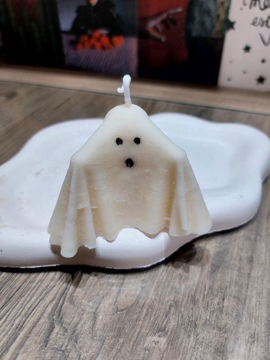Bougie parfumée - The ghost - Halloween - Blanc - Parfum citron - Intérieur