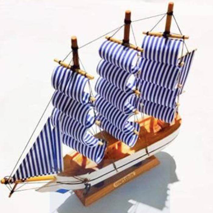 Objet décoratif - GENERIC - Voilier en Bois - Couleur BLEU - Style Contemporain - Utilisation Intérieure