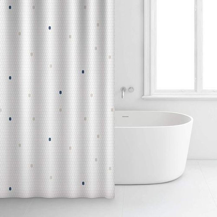 Rayen Rideau de Douche Imperméable-Tissu Polyester,Séchage Rapide - 180 x 200 cm