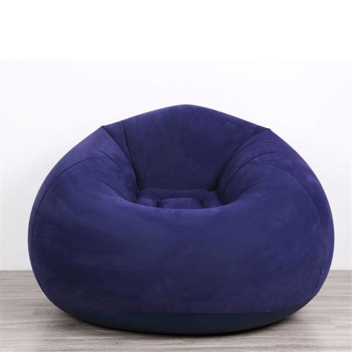 Canape gonflable pliable bleu marine, decontracte et confortable