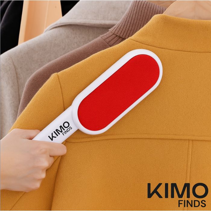 Brosse réutilisable KIMO FINDS™ enlève poils, poussière et peluches. Idéale pour vêtements, canapés et tissus