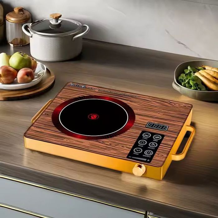 Cuisinière électrique en céramique avec induction domestique, idéale pour la cuisson et le sauté, compatible avec 110V et 220V.