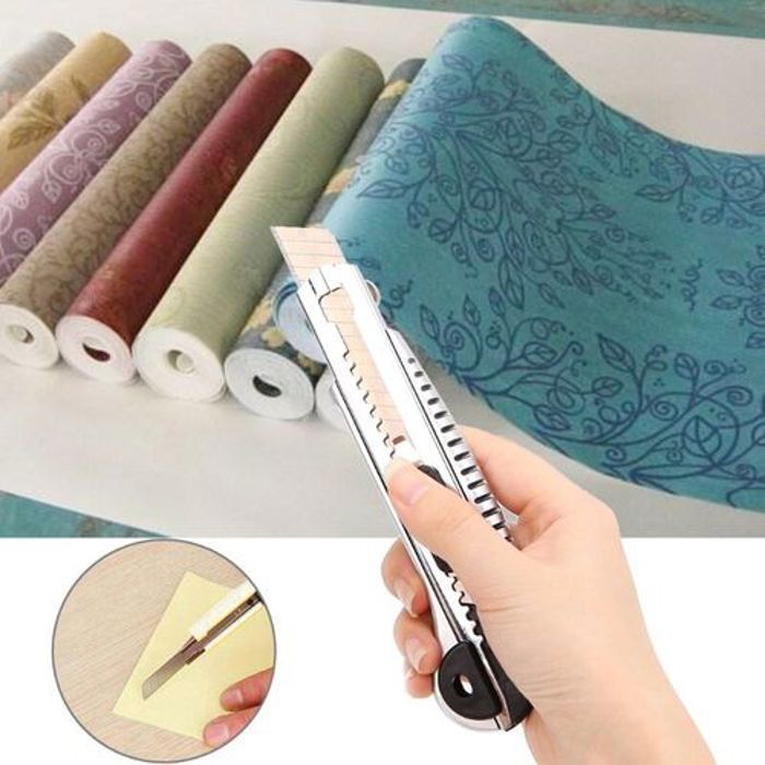 Couteau de grande utilité lame rétractable rasoir coupeur de papier peint boîte carton x 5 Lames Supplémentaires-