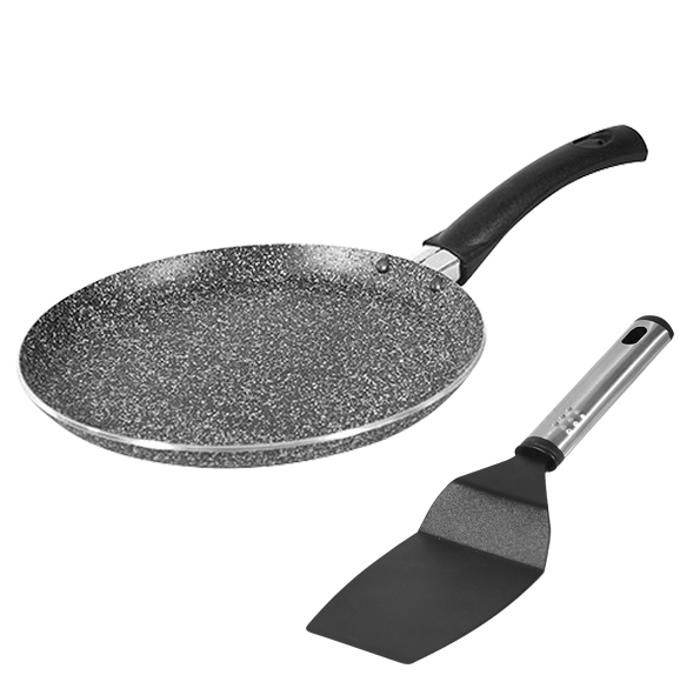 Crêpière en Granite 21 cm – Parfaite pour Crêpes, Pancakes et Baghrirs