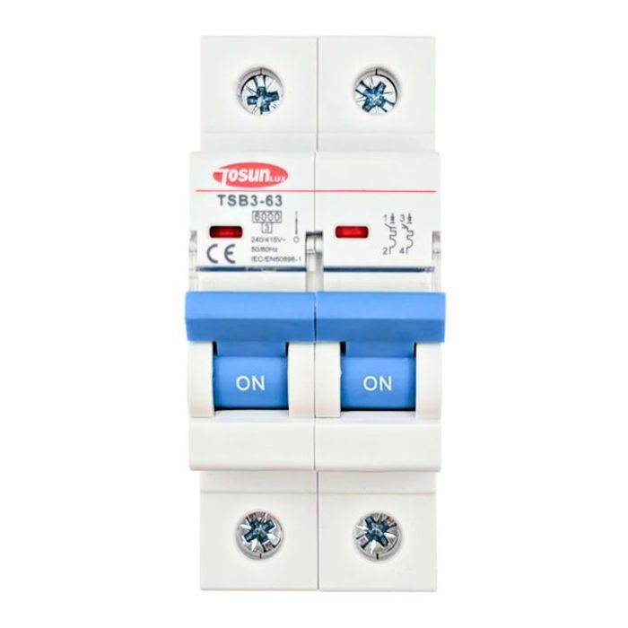 Tosun Disjoncteur 2P 40A 6KA Disjoncteur Miniature à Courant Surcharge Court-Circuit Protection