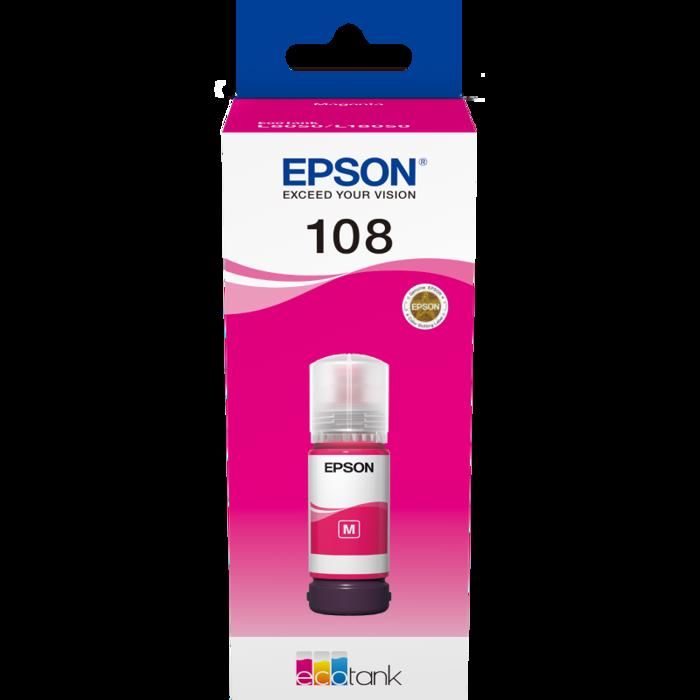 Bouteille d'encre EcoTank 108 Magenta d'origine (C13T09C34A)