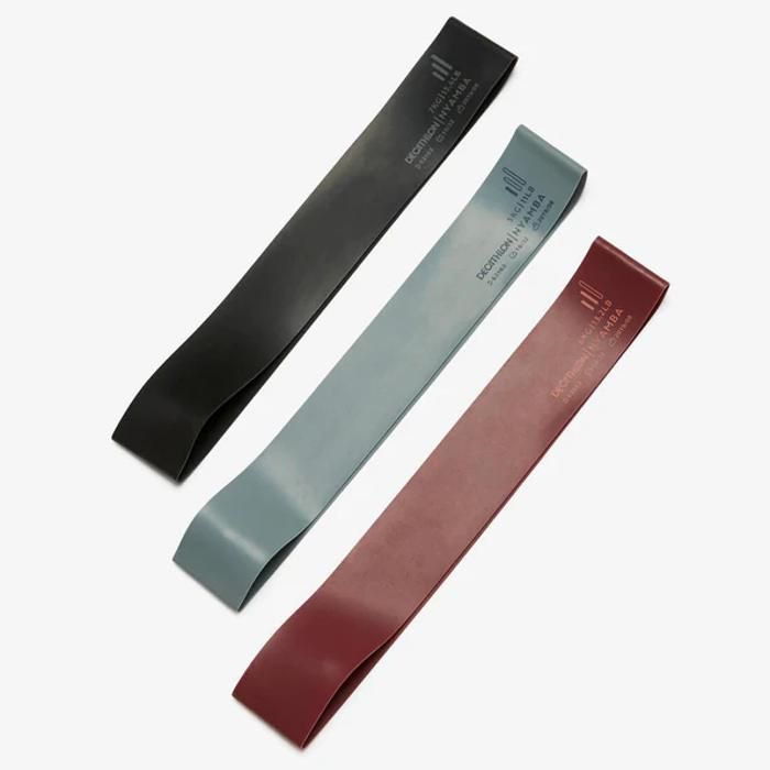 Kit x3 élastiques fitness résistance 5-6-7 KG - Gris/ bordeaux/ noir