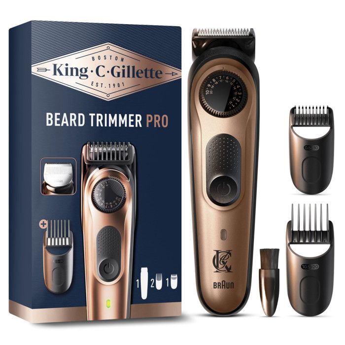 Tondeuse à barbe - KING C. GILLETTE - PRO - 40 réglages - Autonomie 80 minutes - Lame en acier