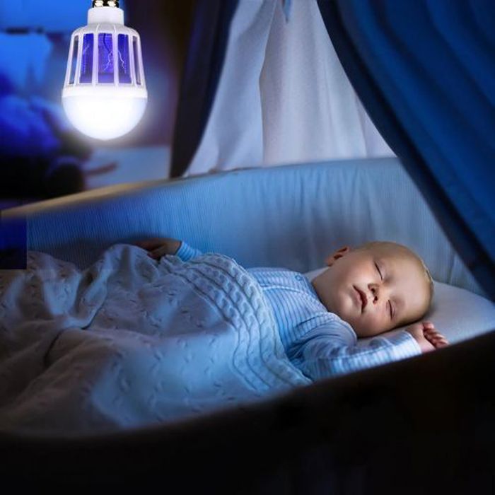 Lampe LED piège électrique tueur moustique lumière bleu non toxique Lampe LED anti moustique 2 en 1
