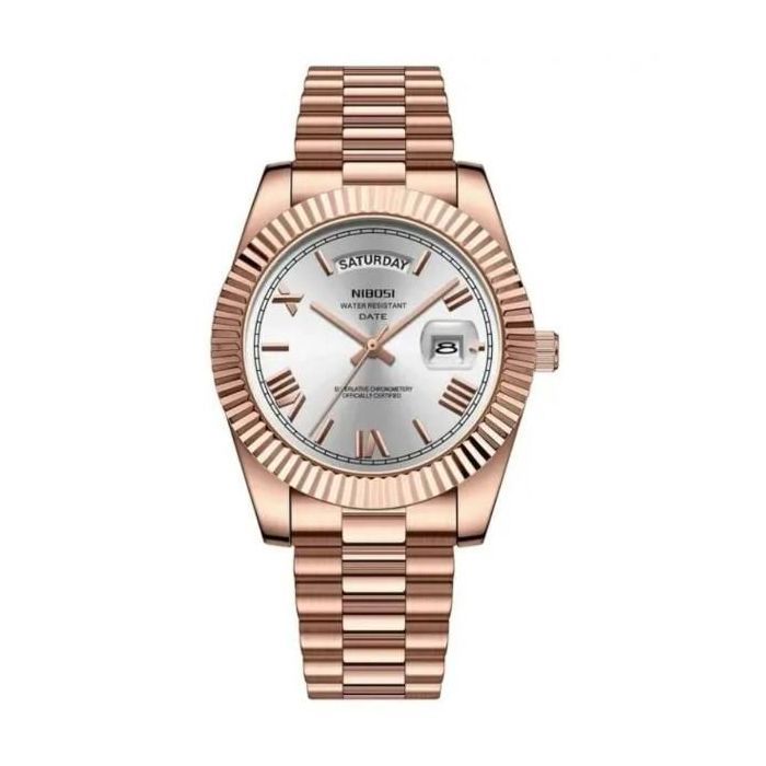 Montre à quartz pour homme, bracelet en acier