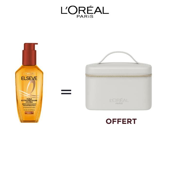Sérum Disciplinant - L'OREAL PARIS - Elseve - Huile Extraordinaire Jojoba - Trousse Vanity Offerte