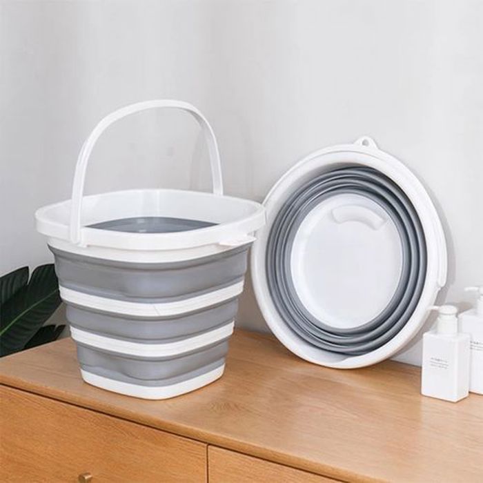 Seau Pliable En Silicone de 12,8L Le Récipient Pliable de Stockage L'eau