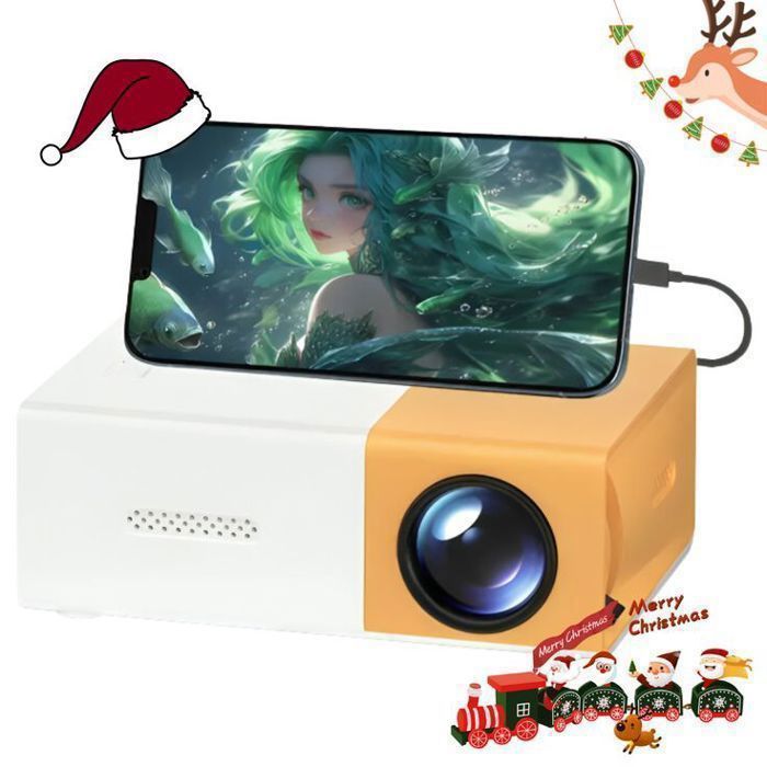 Mini Projecteur Portable LED 1080P : Votre Cinéma Personnel pour Noël et Toute l’Année