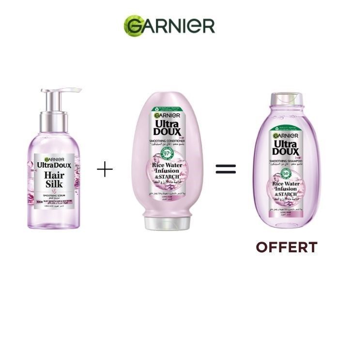 Routine Capillaire - GARNIER - Rice Water - Sérum + Après-Shampoing 200ml + Shampooing 200ml Offert