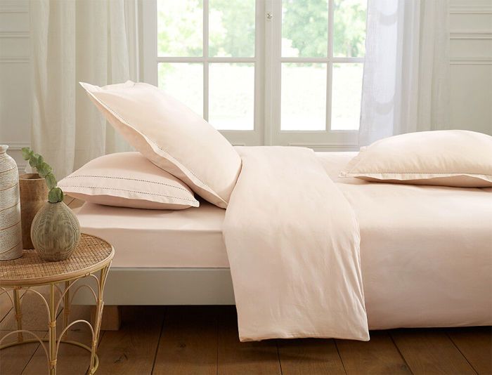 Housse de couette - LINVOSGES - SABLE - 240x220 cm - Satin 100% coton - Finition point sellier