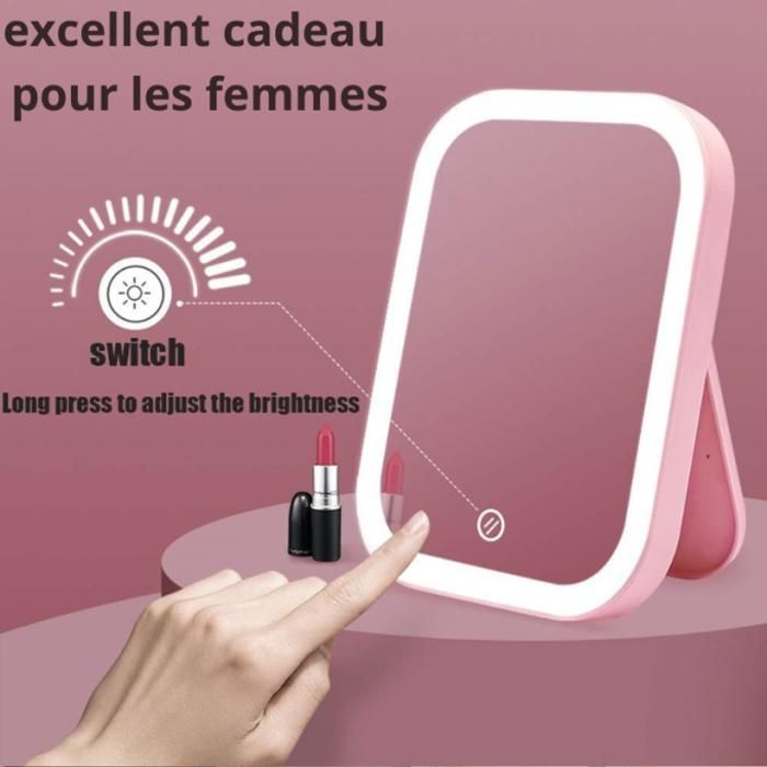 Miroir de maquillage tactile et lumineux