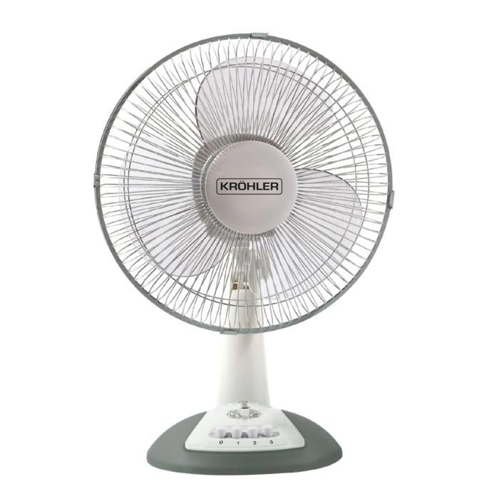 Ventilateur de Bureau - KRÖHLER - 35cm - 40W - 3 Vitesses - Oscillation 80° - Minuteur Ajustable