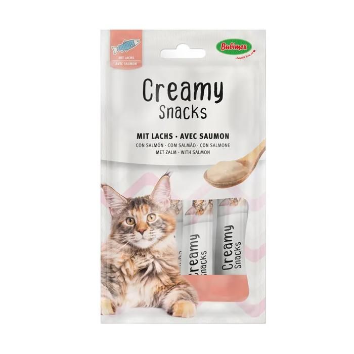 Friandises à lécher - BUBIMEX - Saumon - 4 sachets de 15g - Pour chat adulte - Goût riche