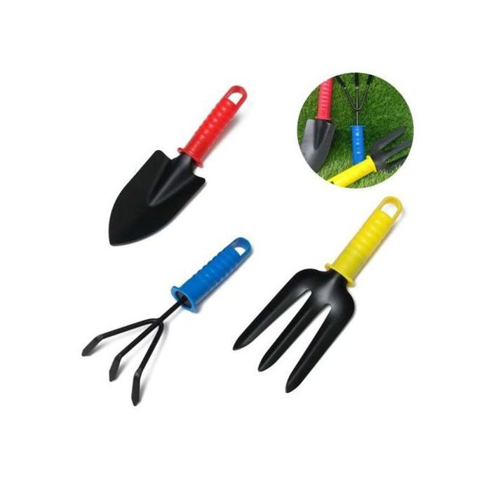 Kit outils de jardinage en métal 3 pcs